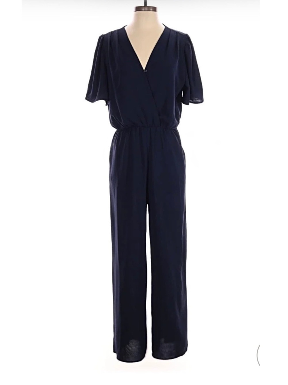 Women’s Navy V-Neck Wide leg Jumpsuit